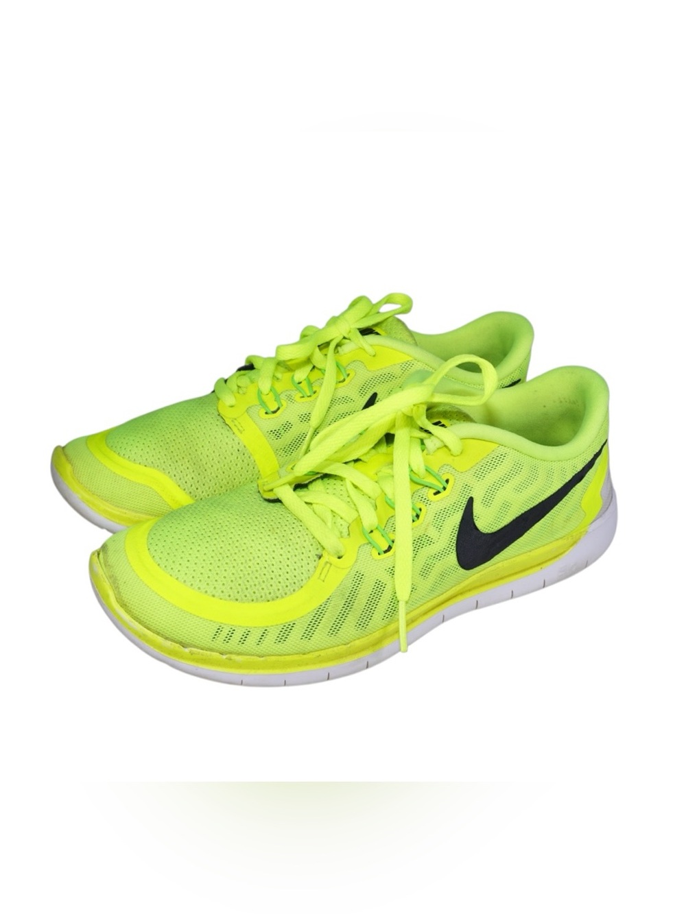 Nike Free 5.0 (GS) Electric Green/Volt & Black Running Training Shoes, Size 6Y/8